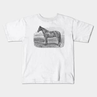 Horse Breed Black & White Illustration Kids T-Shirt